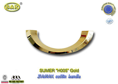 H005 emas &amp;amp; Perak warna Italia desain bulan bentuk logam peti mati menangani zamak coffin accessories ukuran 20.5 * 7.5cm