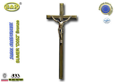 Dekorasi dewasa Zinc Coffin Cross And Coffin D052 Gaya Eropa 44 * 17.5cm zamak crucifix antique bronze color